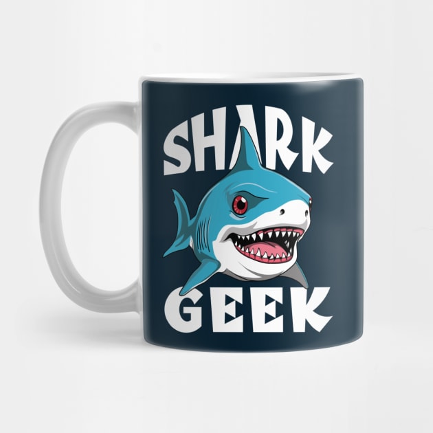 Shark Geek - Adorable Great White Shark Design for Shark Lovers by TMBTM